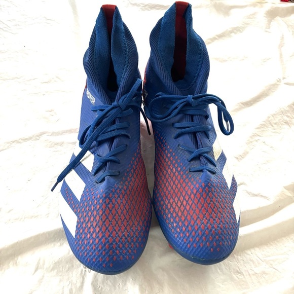 Adidas Predator 20.3 Soccer Cleats blue red white SZ 11.5 Worn 1X See photos main image 13